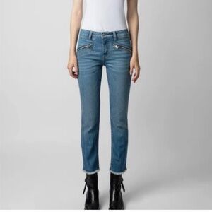 Zadig & Voltaire Denim, distressed, sz 27, zipper details, excellent condition